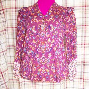 Democracy Ruffled Boho Top Sz PS